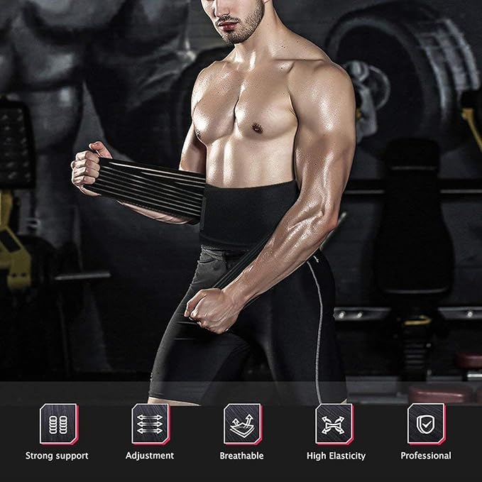 Deluxe Neoprene Double Pull Lumbar Lower Back Support Brace Exercise Belt Waist Trainer Belt