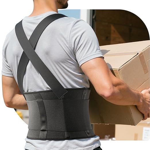Work Back Brace for Men & Women, Adjustable Lower Back Support Belt for Sciatica, Herniated Disc, Pain Relief, Moving,Heavy Lifting, Gifts for Fathers Day for Men Dad (Black, X-Large)