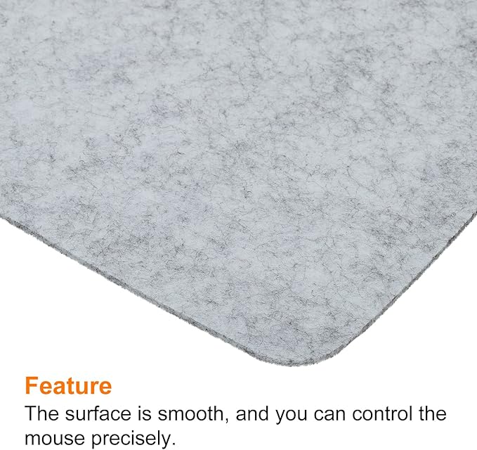 PATIKIL 28"x13" Desk Mat Protector, Felt Dual Side Mouse Pad Writing Mat for Office Home, Light Gray