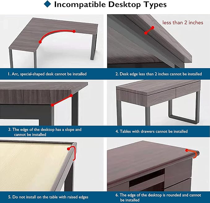 BONTEC Ergonomic Desk Extender Tray, 9.5"x9.1" Table Mount Arm Wrist Rest Shelf, 90° Foldable Elbow Support, Clamp on Computer Arm Rest for Desk, Office & Home Use, Durable & Easy to Install