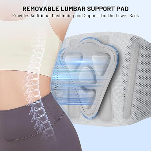 Heavy-Duty Adjustable Back Brace-Size XL(Belly 45.3-53.1 in), Features Removable Triangle Support Pad,Steel Stays,Spring,and 4 Soft Support Strips,Ideal for Daily Activities and Workouts.