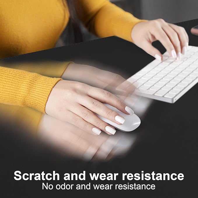 DAWNTREES Desk Mat for Desktop,PU Leather Desk Pad Protector,Non Slip, Large Mouse Pad and Keyboard Mat, Waterproof Writing Pad for Office and Home (Black,39.4''x19.7'')