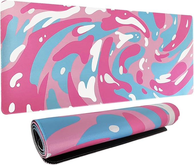 Fluid Pattern XL Mouse Pad,Super Thick Waterproof Fluid Pattern Large Gaming Mousepad with Stitched Edge,Mouse Computer Desk Accessories,Non-Slip Base Mouse Keyboard Mat 600X350X3mm
