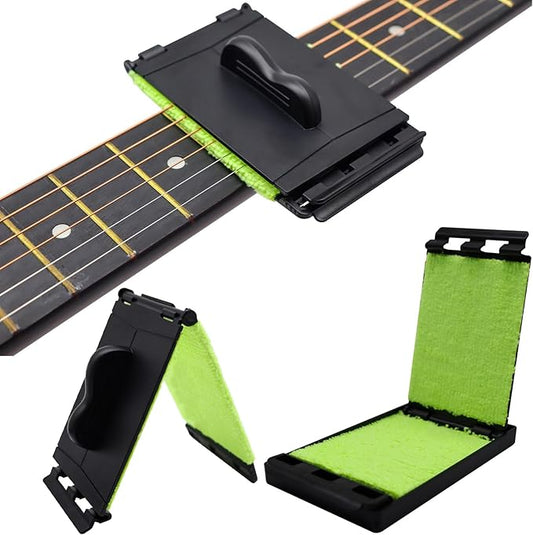 2-Pack Guitar String Cleaner & Maintenance Kit - 360° Microfiber Cleaning Tool for Guitar, Bass, Ukulele, Violin, Electric Guitars - Includes Fretboard Brush & Guitar Picks (2)
