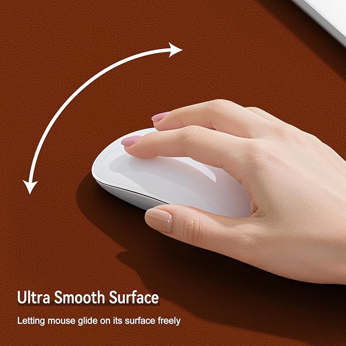 Leather Mouse Pad with Stitched Edge, Waterproof Gaming Mouse Mat for Computers, Laptop, Office & Home (Brown, 25"*13")