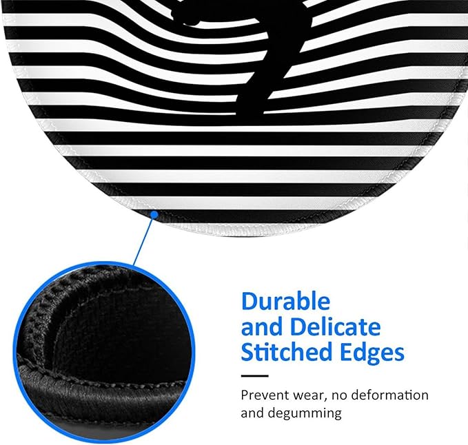 Cat Round Mouse Pad Premium Textured Mouse Mat Washable Mousepads with Extended Stitched Edges Non Slip Rubber Base Small Mousepad 7.9 X 7.9 X 0.12 Inches