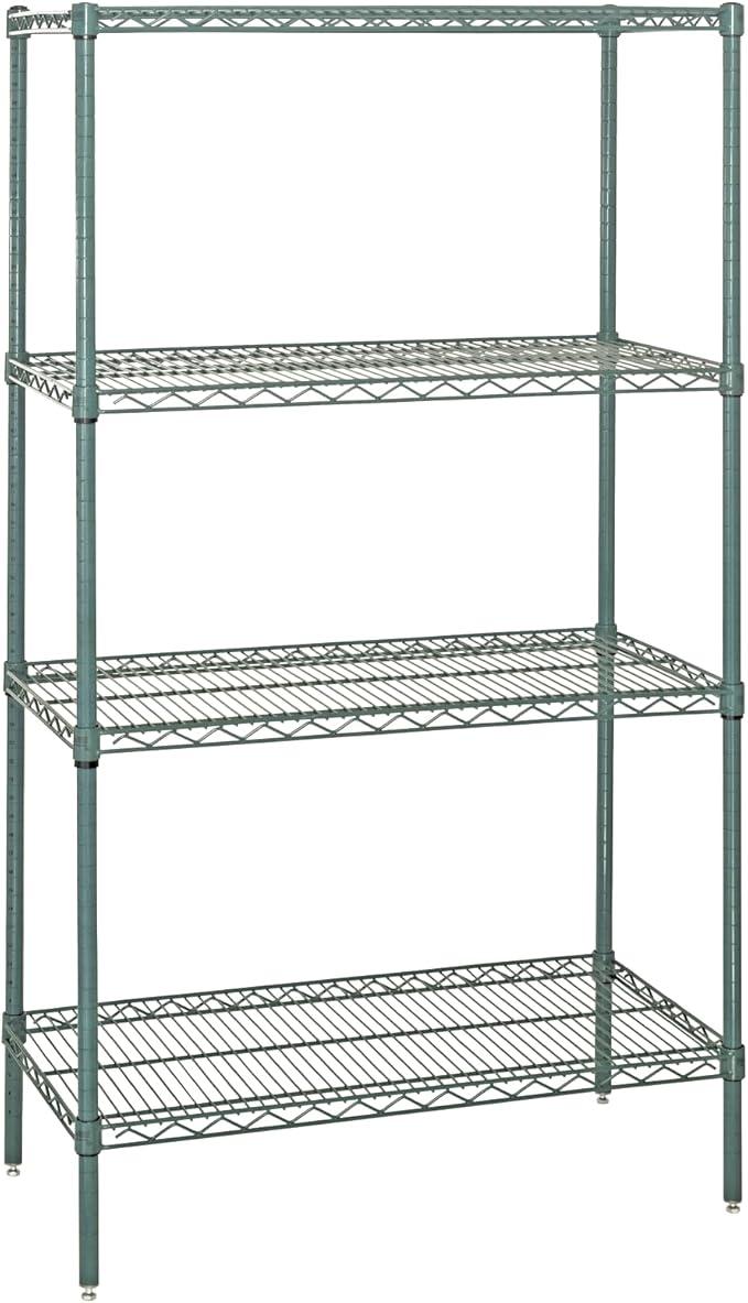 Quantum Storage Systems WR63-2454P Starter Kit Wire Shelves Green Epoxy 4 Shelves 63" H x 54" W x 24" D
