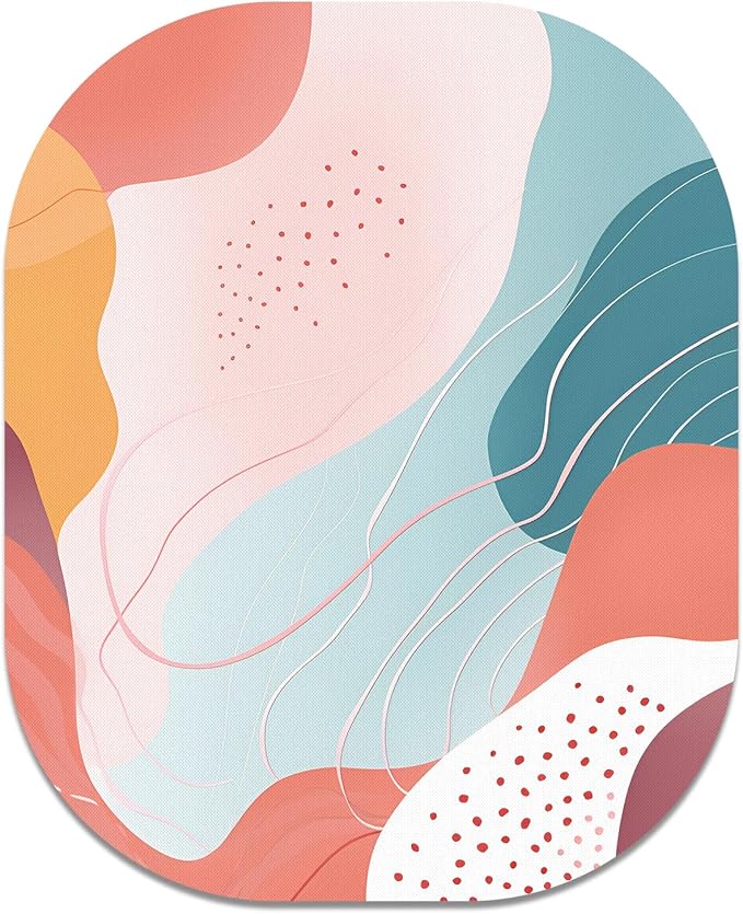 Small Mouse Pad, 6 x 7 Inch, Oval Mini Mouse Pad with Non-Slip Rubber Base for Laptop Wireless Mouse Keyboard Tray Mousepad, Abstract Styles