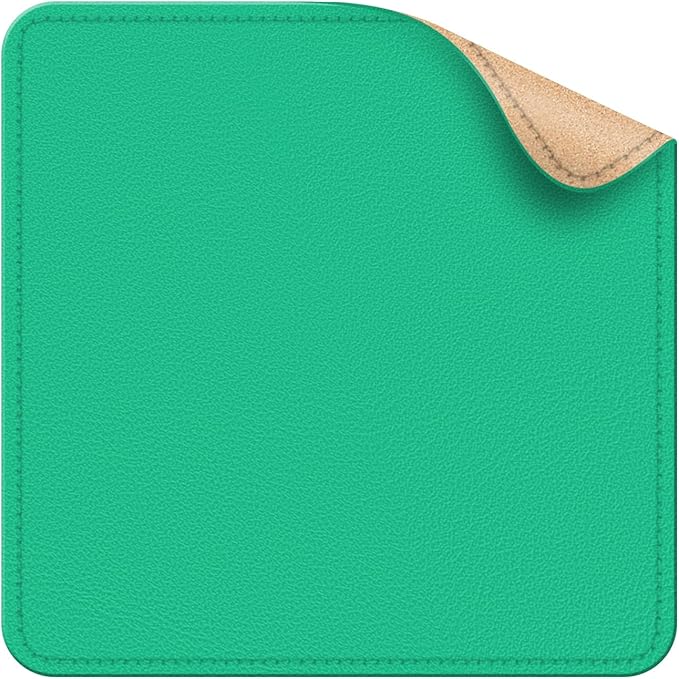 Leather Mouse Pad with Stitched Edge, Waterproof Gaming Mouse Mat for Computers, Laptop, Office & Home (Green, 11"*8")