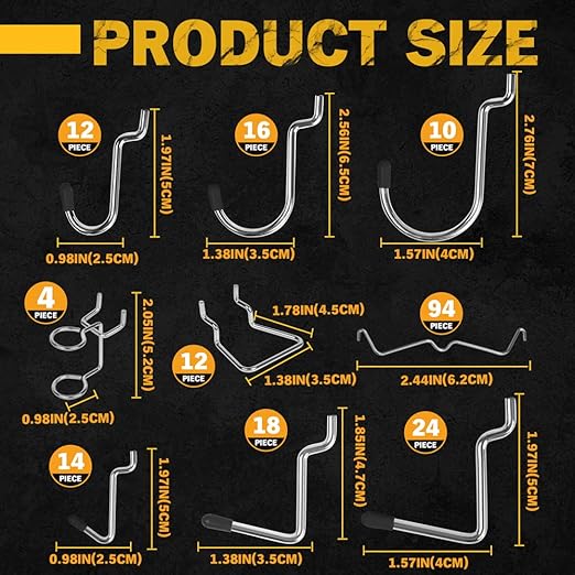 ELEAD 260 Piece Pegboard Hooks 1/8 and 1/4 inch Peg Board Organizer Accessories with Pegboard Bins for Organizing Various Tools in The Garage, Workshop & Craft Room