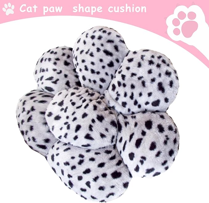 DOBUONO Cat Paw Cushion Kawaii Office Chair Cushion Comfy Plush Gaming Chair Cushion Cute Seat Cushion for Girl, Cute Gaming Accessories Room Decorate (Leopard Print)