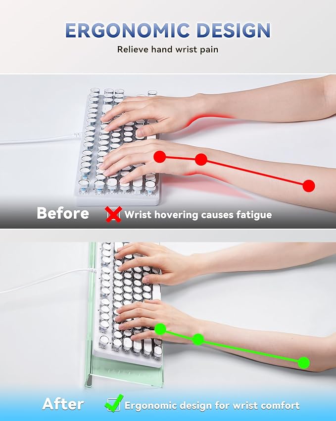 Ergonomic Computer Keyboard Stand for Desktop (Green), Keyboard Tilted Elevated Rack Key Board Holder Riser Stand for Office Home Desk Work