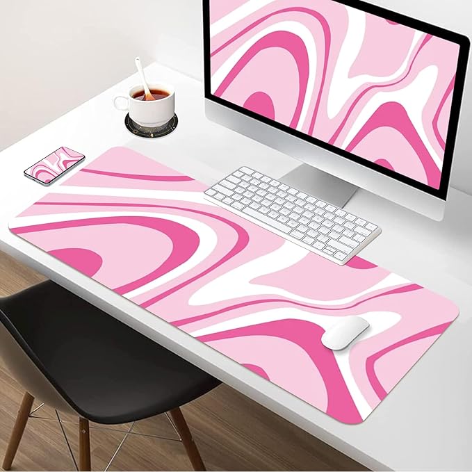 Large Desk Mat 35.4" x 15.7", PU Leather Desk Mats Mouse Pad Protector, Large Mouse Pad Non-Slip, Waterproof Writing Pad for Office and Home