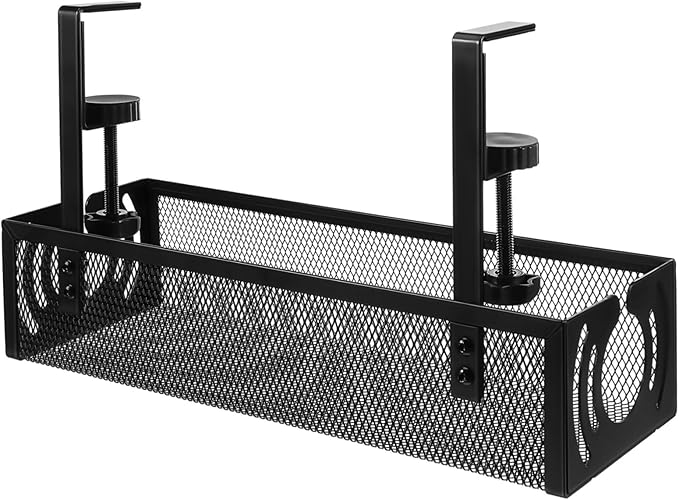 Veemoon Cable Management Tray Clamp Design Hide Cables Wall Wire Organizers for Cords under Desk Cord Management Holder