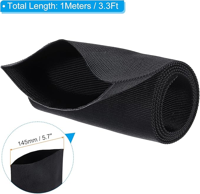 PATIKIL 3.5" Dia 3.3FT Nylon Protective Hose Sleeve, Cable Cover Sheath Protection for Welding Tig Torch Hydraulic Hose, Black
