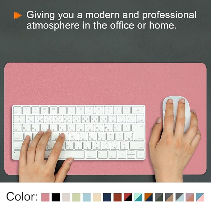 PATIKIL 28"x14" Desk Mat Protector, PVC Non-Slip Waterproof Mouse Pad Writing Mat for Office Home, Apricot