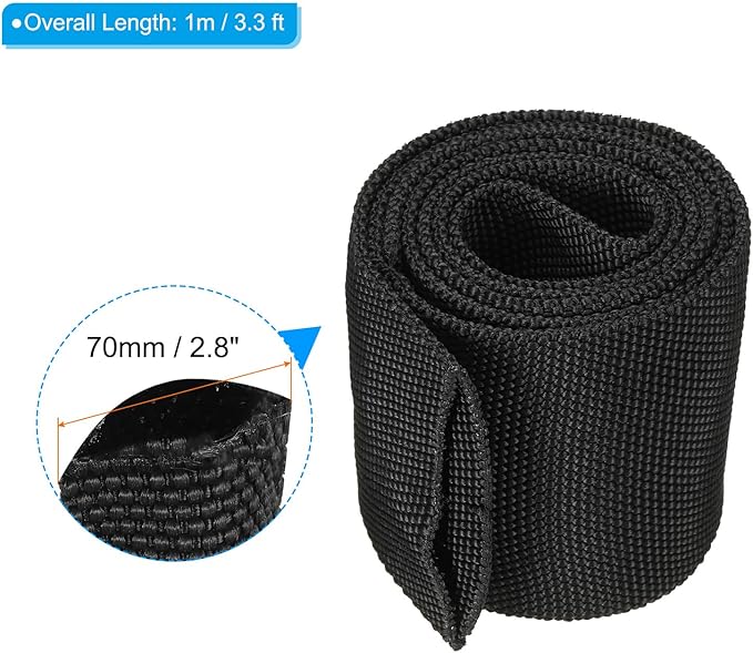PATIKIL 1.7" Dia 3.3FT Nylon Protective Hose Sleeve, Cable Cover Sheath Protection for Welding Tig Torch Hydraulic Hose, Black