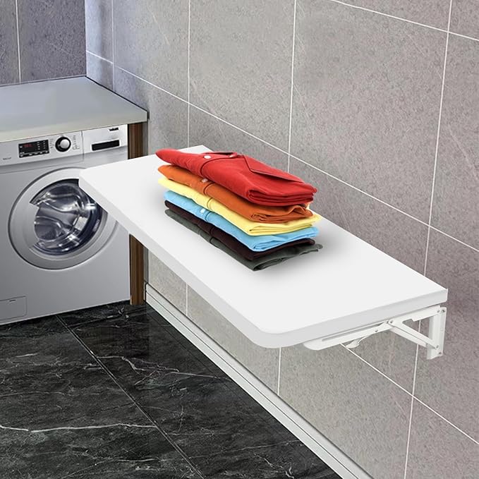 Laundry Room Wall Mounted Folding Table, Kitchen Restaurant Home Bar Work Table, All Aluminum Countertop, Waterproof Easy to Install and Clean (80X50cm/31.5""×19.7"")…, LZDZ004