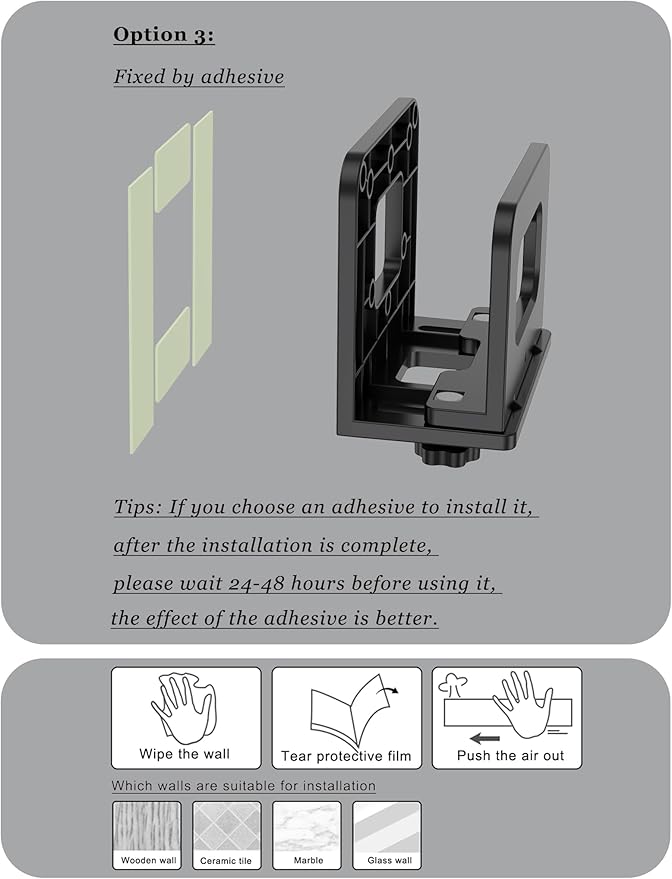 Adjustable Wall Mount Shelf Holder for Mini pc, WiFi Router, Modem, Universal Cable Box Mount Fit for Mac mini, TV Box, Media Players and Other Devices with Thickness Up to 65 mm (Black)