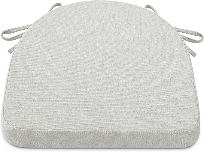 Shinnwa Kitchen Chair Cushions, Non-Slip Dining Chair Cushions with Ties and Machine Washable Cover, 17 x 16.5 x 2in, Off White