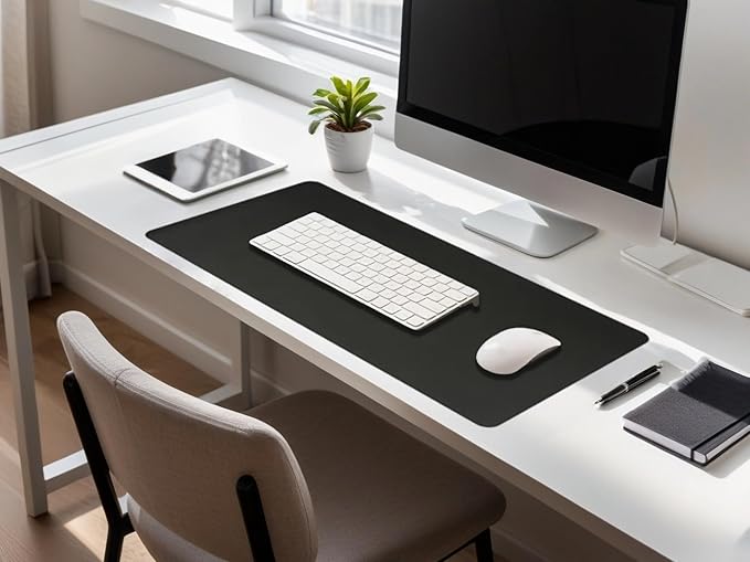 Desk Pad Mat Dual-Sided Natural Cork and PU Leather Non-Slip Water-Resistant Desk Matt for Desktop