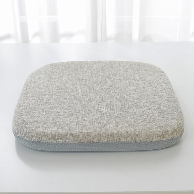 High Resilience Memory Foam Chair Cushion 15"x15"x2" Set of 2 Square Chair Pads and Washable Cover Non Slip Seat Cushions for Indoor Dining Room Kitchen and Office Chairs (Khaki,15"x15")