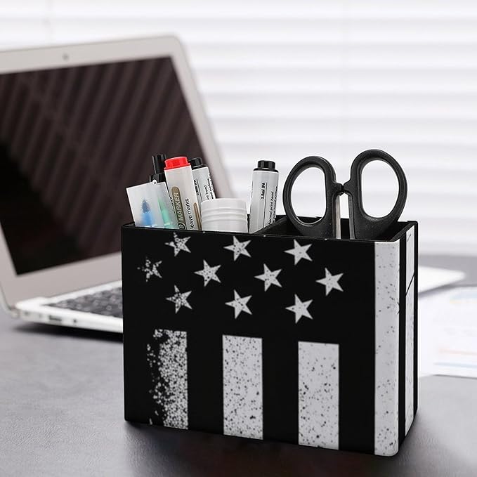 Stylish Pen Holder Desk Accessories Baseball American Flag, Ideal for Pens, Markers, and More