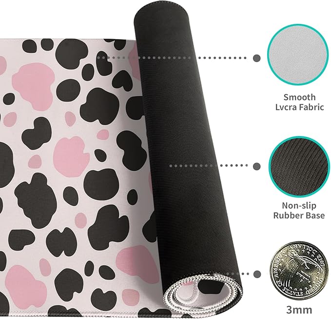 Desk Mat Mouse Pad Gaming Desk Pad XL Large Mouse Mat Office Decor Accessories (Pink Spots)