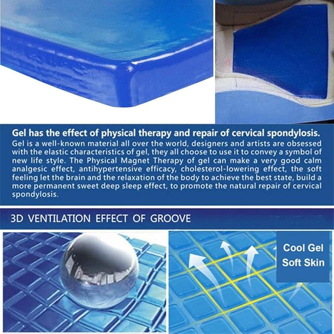 Motorcycle Seat Gel Pad Seat Cushion Shock Absorption Mats Reduce Fatigue Comfortable Soft Cushion Cool DIY Seat Pad Motorcycle Seat Foam Car Office Chair Seat Cushion Blue 25 x 25 x 2cm
