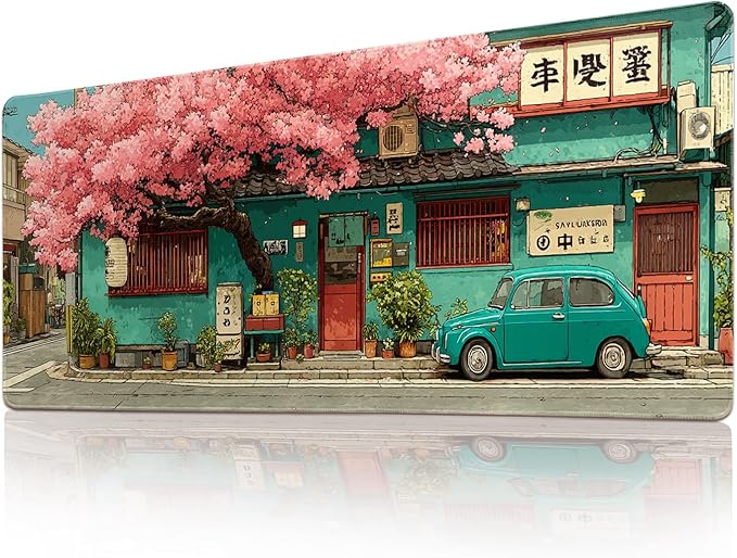 Desk Mat Mouse Pad Gaming Desk Pad XL Large Mouse Mat Office Decor Accessories (Sakura car)