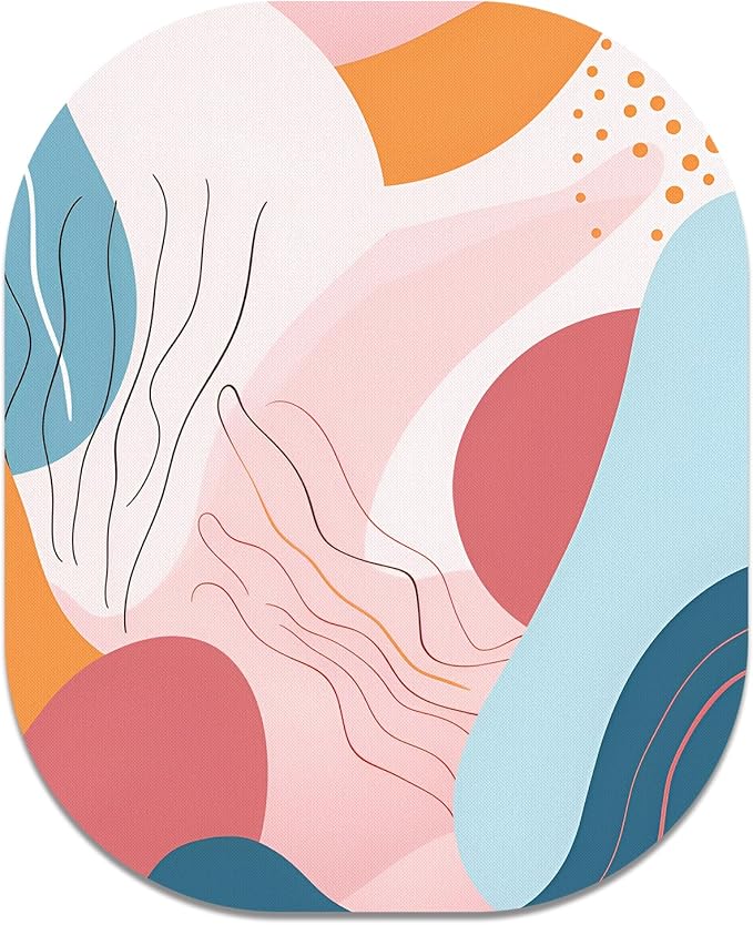 Small Mouse Pad, 6 x 7 Inch, Oval Mini Mouse Pad with Non-Slip Rubber Base for Laptop Wireless Mouse Keyboard Tray Mousepad, Color Abstract