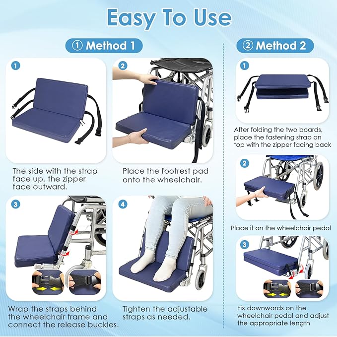 Wheelchair Foot Rest Elevating Extender Wheel Chair Leg Rest Replacement Pad Calf Supports Attachment Foam Pedal Cushion Protector Improves Posture Accessories for Elderly Disabled Patient