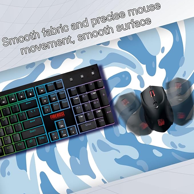 Fluid Pattern XXL Mouse Pad,Super Thick Waterproof Fluid Pattern Large Gaming Mousepad with Stitched Edge,Mouse Computer Desk Accessories,Non-Slip Base Mouse Keyboard Mat 800X400X4mm