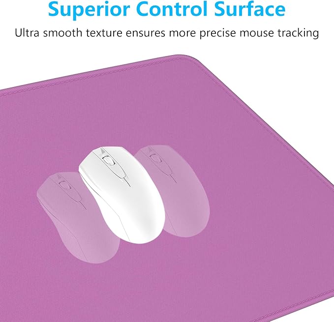 Dapesuom Large Mouse Pad, Extended Gaming Mouse Mat with Stitched Edges, Full Size Desk Mats with Non-Slip Base, Computer Big Desktop Keyboard Pad for Laptop, Office, 23.6 x 11.8 in, Radiant Orchid