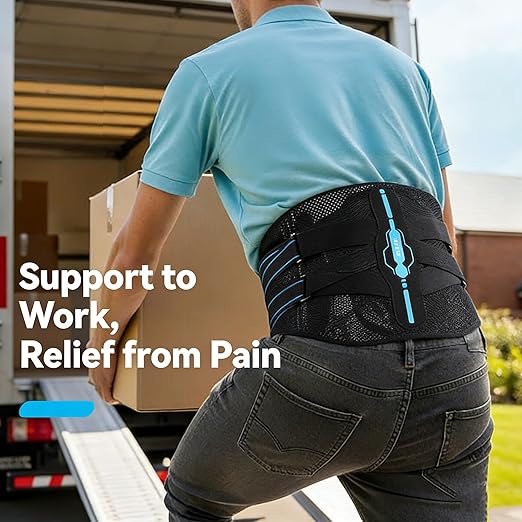 AGPTEK Back Brace for Lower Back Pain Relief, Breathable Air Mesh Back Support Belt with Ergonomic 3D Lumbar Pad for Work, Sciatica, Scoliosis, Herniated Disc, Adjustable Dual Straps, for Men Women (XX-Large)