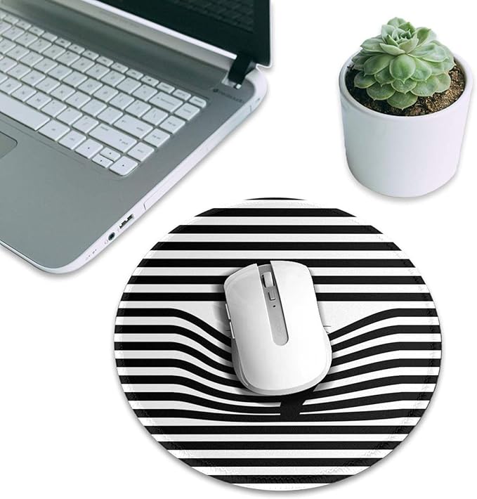 Cat Round Mouse Pad Premium Textured Mouse Mat Washable Mousepads with Extended Stitched Edges Non Slip Rubber Base Small Mousepad 7.9 X 7.9 X 0.12 Inches