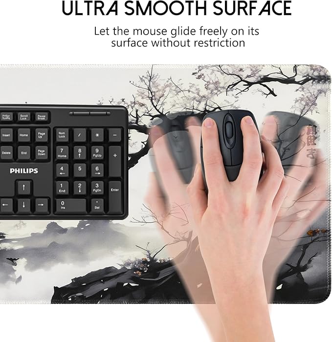 FreeNook Mouse Pad Gaming Mousepad 31.5 x 11.8in Large Mouse Pad for Keyboard,Non-Slip and with Stitched Edges,Keyboard Pad Desk mat for Home Office and School