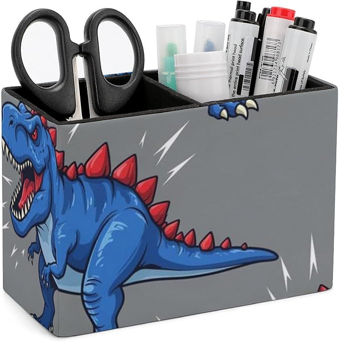 Study Table Pen Holder with Remote Control Holder Dino Dinosaur, Keep Your Desk Organized