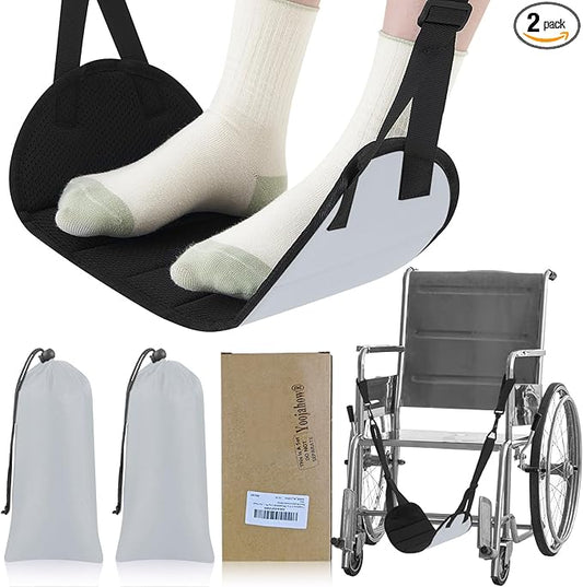 2 Pcs Wheelchair Leg Rest Footrest Hammock Adjustable Footrest Hanging Foot Sling Wheelchair Accessories for Foot Rest Replacement(Grey)