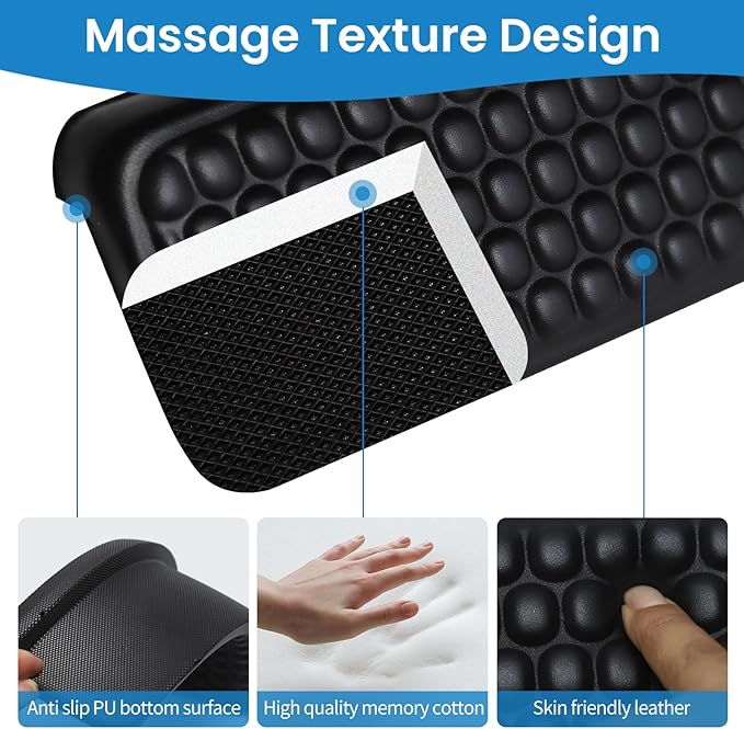 L-Shaped Desk Elbow Pad for Desk, 2-Piece Ergonomic Desk Edge Cushion, PU Leather Elbow Support Padding with Non-Slip, Wrist Comfort Support for Office Home, Office Desk Accessories