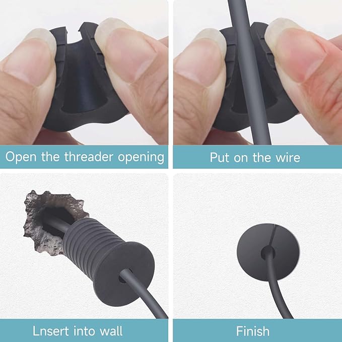 Starlink Cable Routing Kit,Starlink Cable Installation Kit,Starlink Mounting Accessories,2* Grommets, 1" Spade Drill Bit, 5/16" Drill Bit, 15 Wall Clamps (Grey)