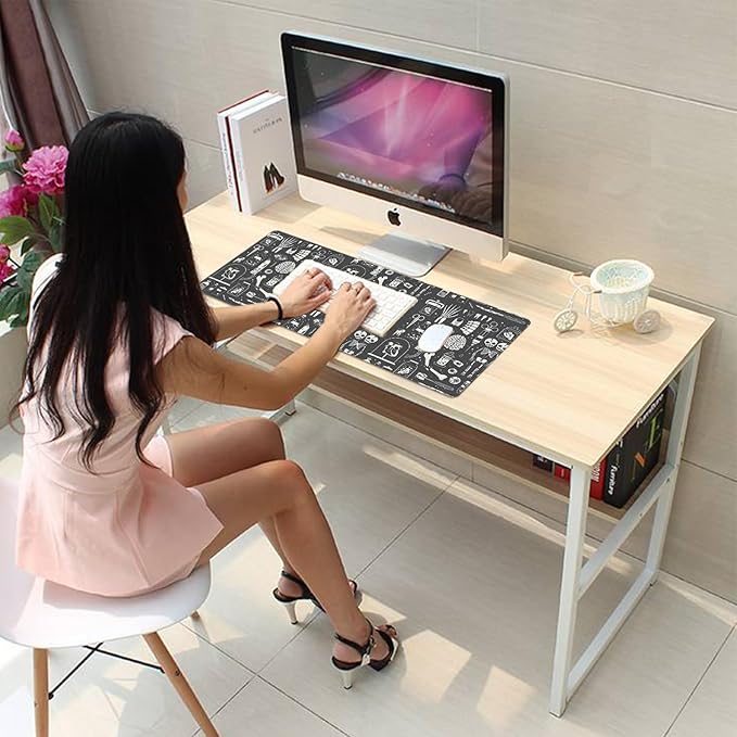 Human Skeleton Medical Mouse Pad,Large X Ray Mousepad Desk Pad with Stitched Edges,Non-Slip Waterproof Rubber Base Mouse Mat for Office Computer Keyboard Laptop Home 27.5x11.8 in