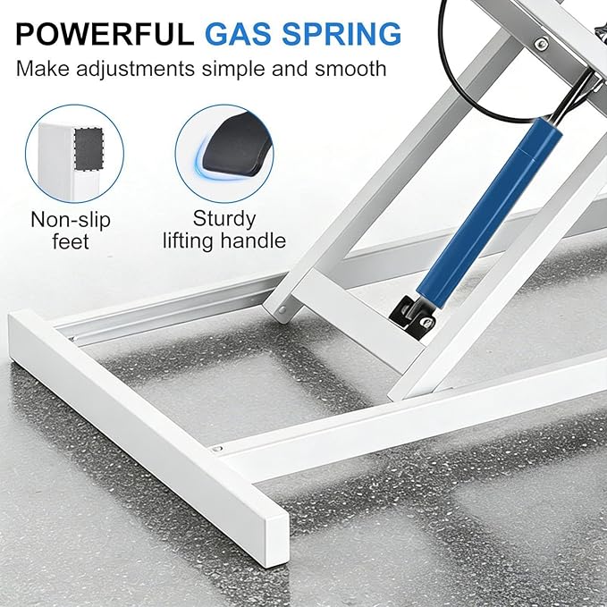Ergonomic Desk Riser for Standing Height Adjustable Standing Desk Converter 10.2-24.8" 33 Lbs Capacity U-Shapeds Top & Keyboard Tray for Home Office White