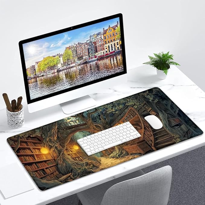 Desk Mat,Desk Pad, XXL Large Mouse Pad,Anti-Slip Big Mousepad with Stitched Edges,Extended Computer Mouse Pads for Desktop Libary