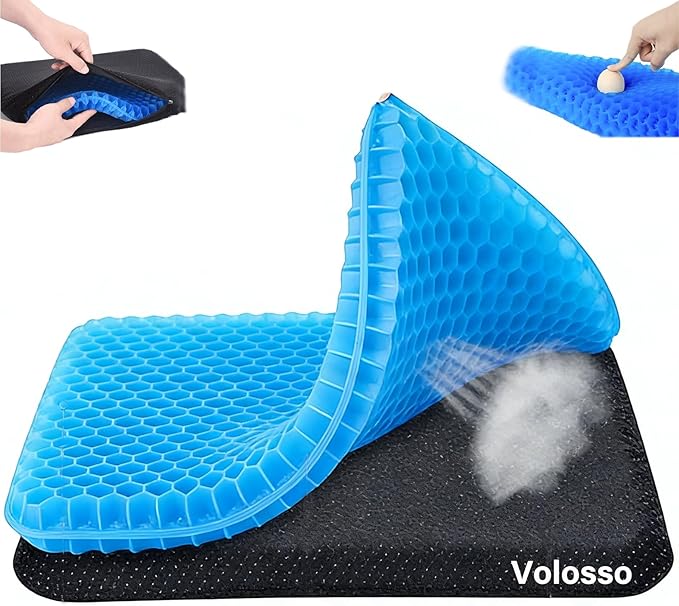 Gel Seat Cushion, Cushion, Gel Seat Cushion for Long Sitting, Breathable Honeycomb Design Absorbs Pressure Points Chair Pad, for Office Chair, Wheelchair, Car & Truck (50 * 50 * 6cm)