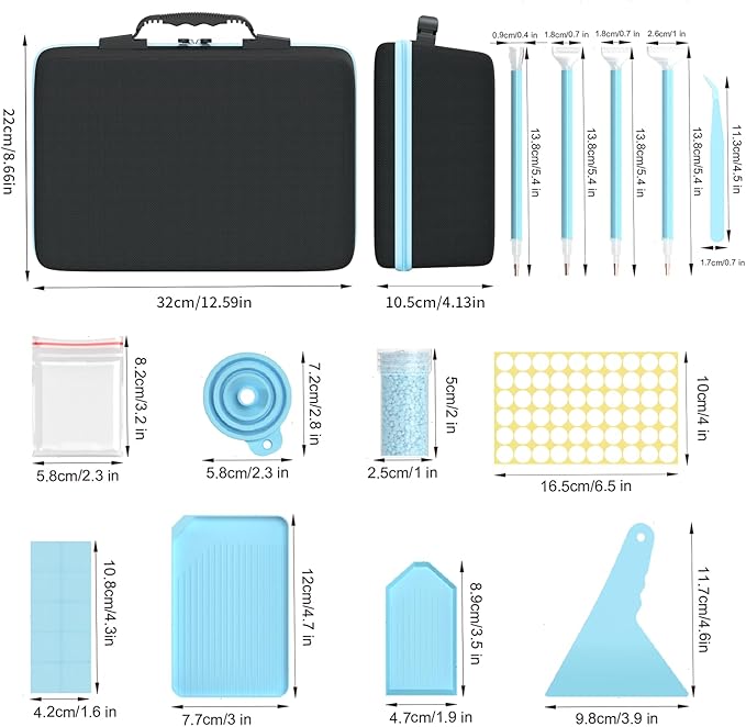 Diamond Painting Storage Containers Kits, Thickened Waterproof Portable Bead Storage Boxes for Diamond Painting Accessories and Tools, 120 Round Bottles