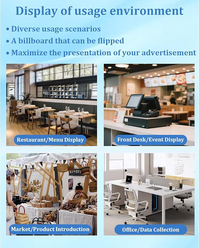 A4 T-Shaped Multi-Page flip Acrylic Sign Holder 6 Pages(12 Sides) menu/Photo/Advertising/Drink Display Stand 8.5x11inches