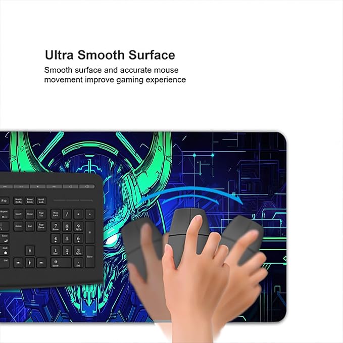 Japanese Samurai Mask Desk Mat Futuristic Fantasy Mask XL Mouse Pad Large Mousepad Extended Laptop Keyboard Mat Gaming Desk Pad Mouse Mat 31.5"x11.8" Office Computer Keyboard Laptop Home