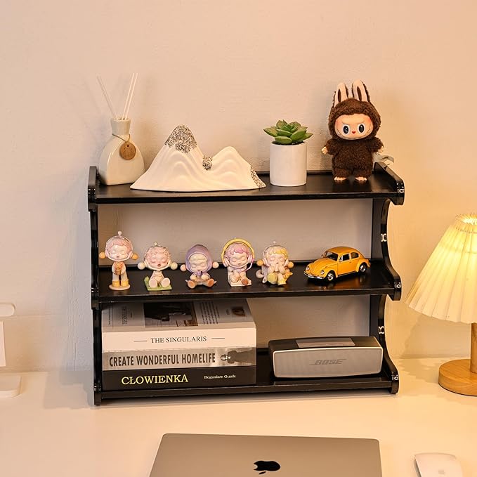 3 Tier Bookshelf for Desktop, Storage Rack, Desktop Organization