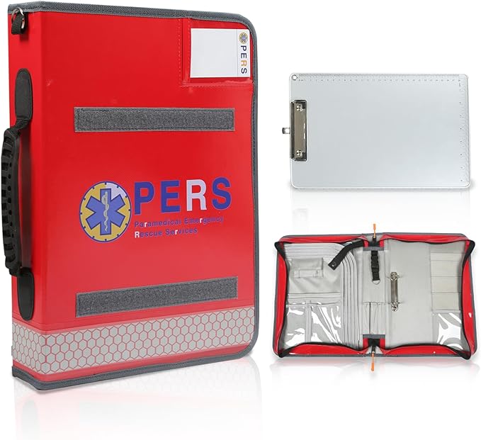 Durable Waterproof Medical Folder with Detachable Writing Board & Reflective Strips - A4 Document Organizer for Emergency Care, Secure Storage, and Portable Workspace